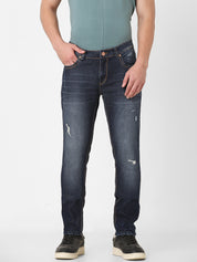 Dark Blue Distressed Jeans