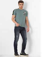 Dark Blue Distressed Jeans