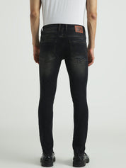 Men Washed Black Slim Fit Stretch Denim Jeans
