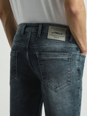 Men Steel Blue Slim Fit Stretch Denim Jeans