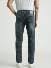 Men Steel Blue Slim Fit Stretch Denim Jeans