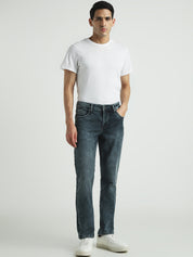 Men Steel Blue Slim Fit Stretch Denim Jeans