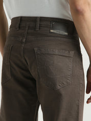 Men Coffee Brown Slim Fit Stretch Denim Jeans