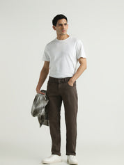Men Coffee Brown Slim Fit Stretch Denim Jeans