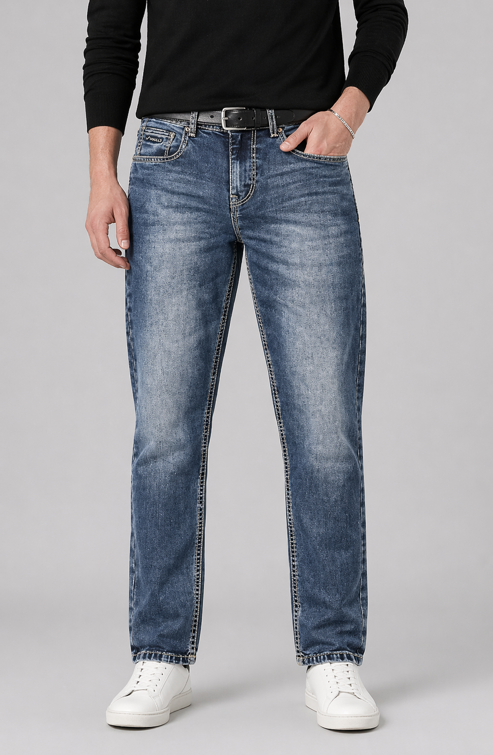 Men's Blue Washed Jeans