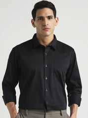 Black Solid Regular Fit Shirt