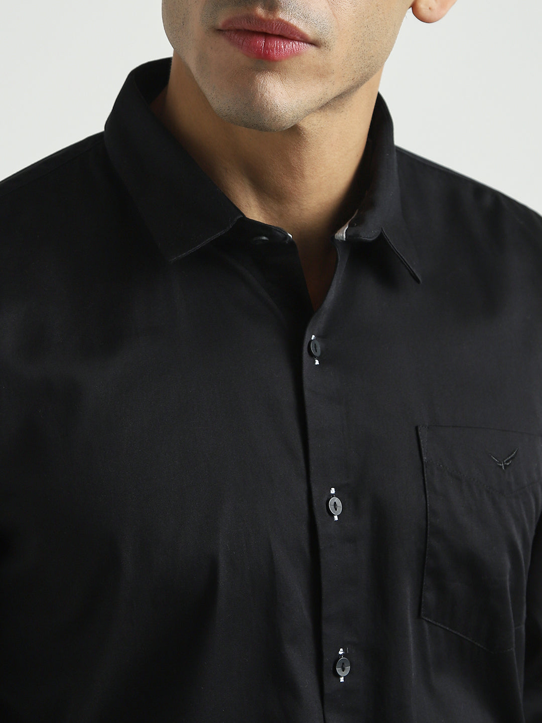 Black Solid Regular Fit Shirt