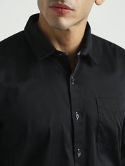Black Solid Regular Fit Shirt
