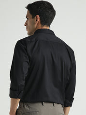 Black Solid Regular Fit Shirt