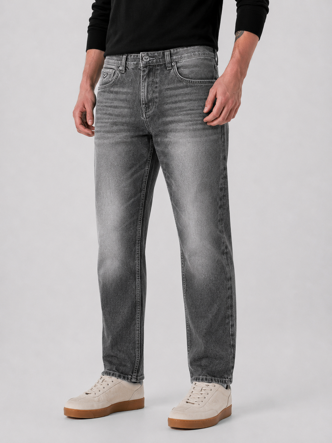 Men's Grey  Slim Fit Denim