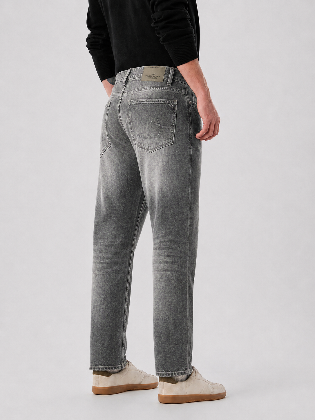 Men's Grey  Slim Fit Denim