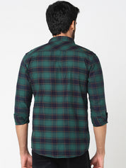 Men Green Checked Shirt