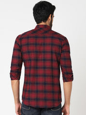 Men Red Checked Shirt