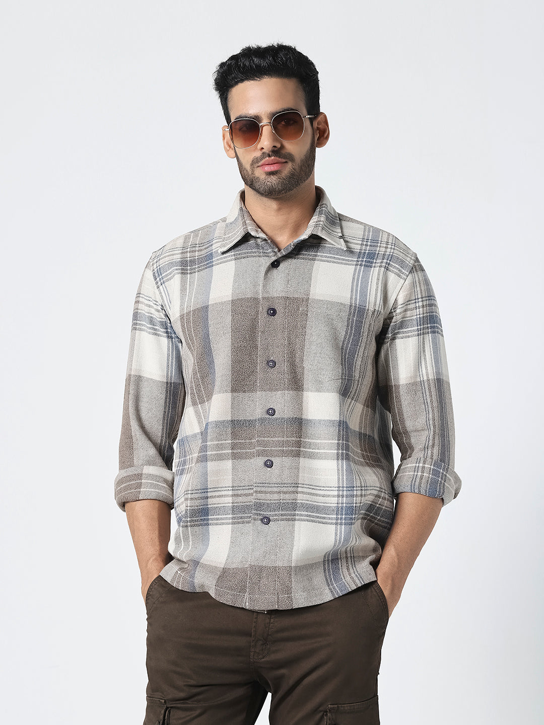 Men Regular Fit Checked Casual Shirt