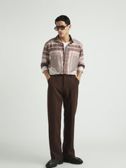 Men Brown Ornamental Print Shirt