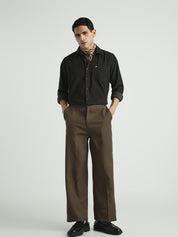 Men Olive Green Textured Casual Shirt