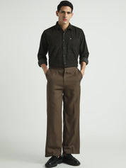 Men Olive Green Textured Casual Shirt