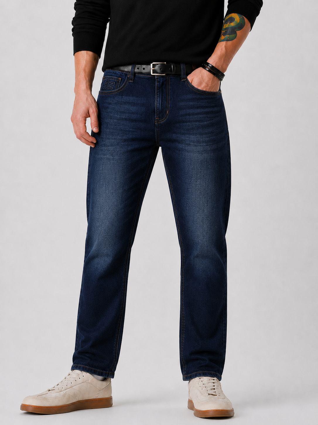 Dark Blue Mid Rise Slimfit Jeans