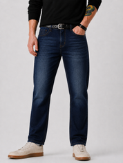 Dark Blue Mid Rise Slimfit Jeans