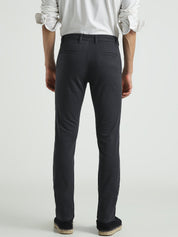 Men Charcoal Grey Slim Fit Casual Trousers