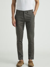 Men Slim Fit Grey Formal Trouser
