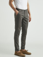 Men Slim Fit Grey Formal Trouser
