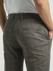Men Slim Fit Grey Formal Trouser