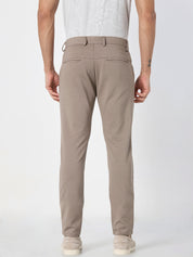 Men Beige Slim Fit Casual Trousers