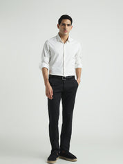 Black Solid Slim Fit Trouser