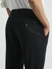 Black Solid Slim Fit Trouser