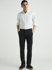 Black Solid Slim Fit Trouser