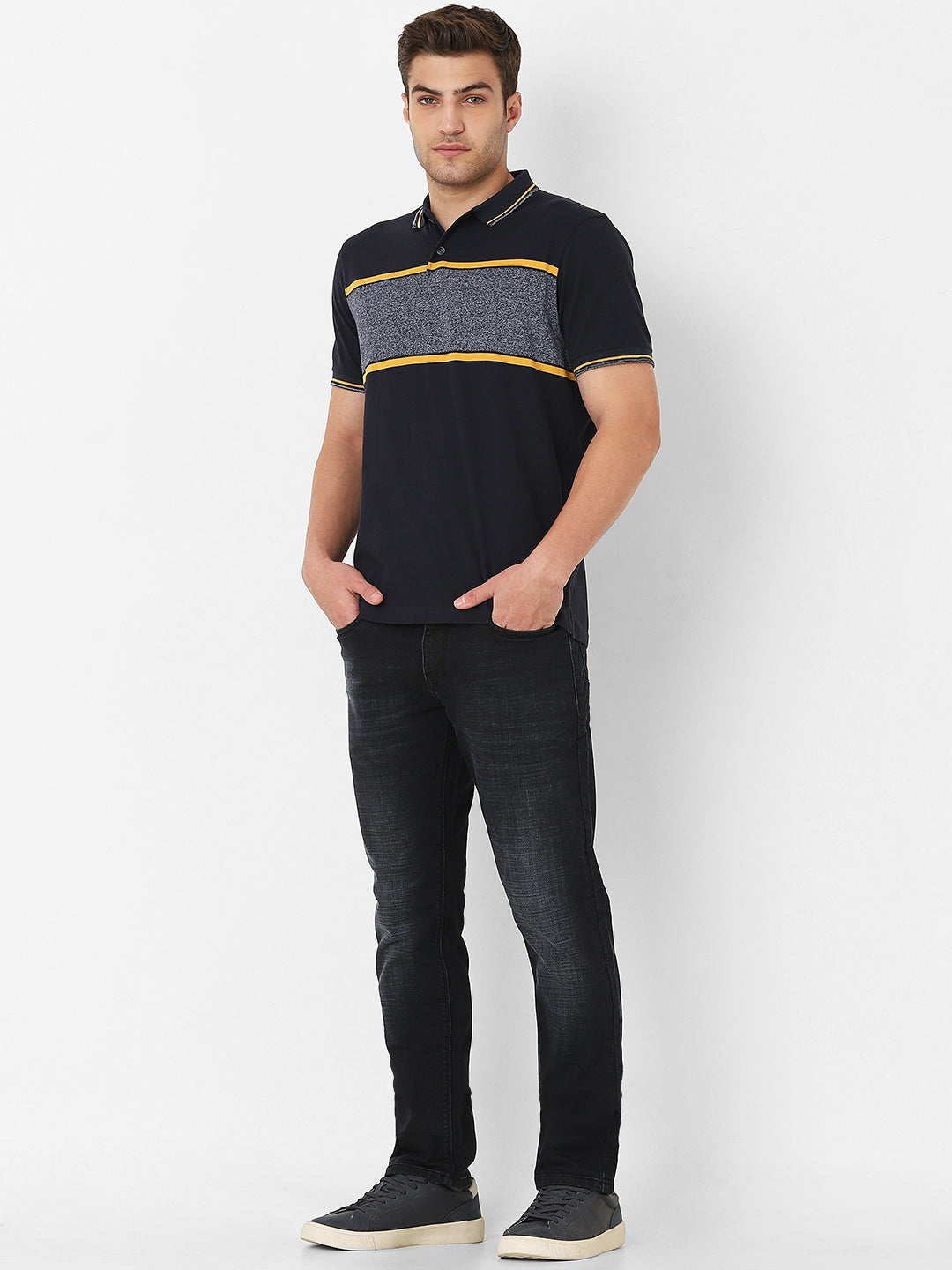 Dark Blue Mid Rise Slimfit Jeans