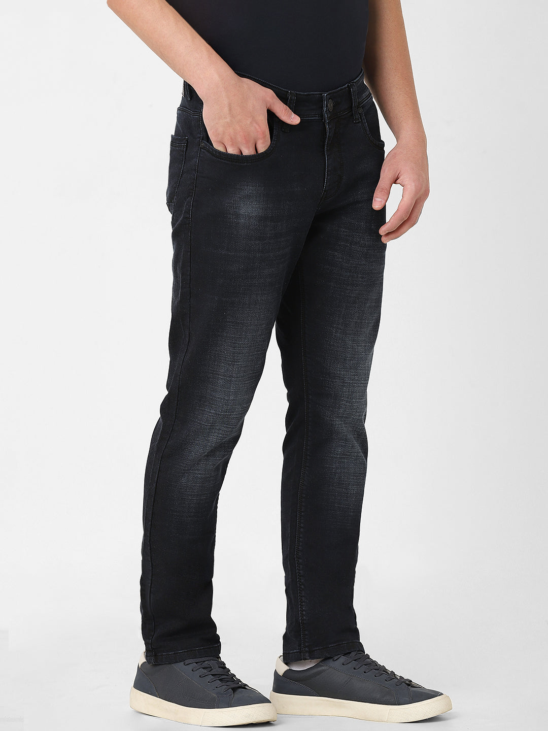 Dark Blue Mid Rise Slimfit Jeans