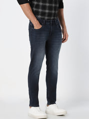 Men’s Dark Blue Tapered Fit Stretch  Jeans