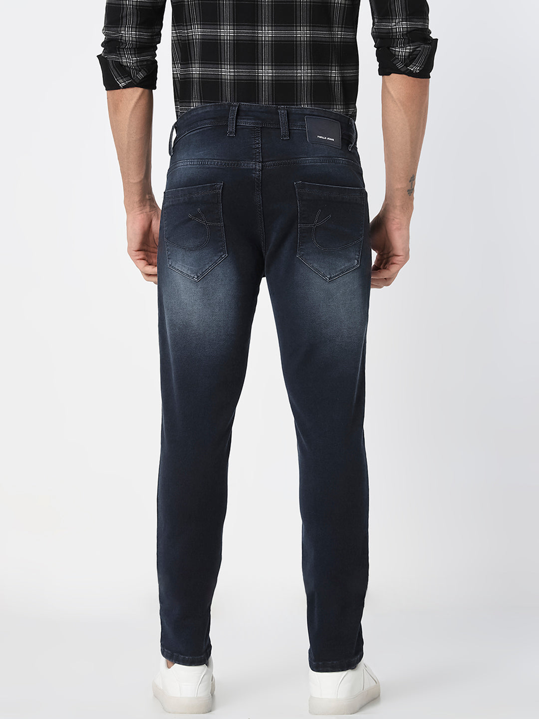 Men’s Dark Blue Tapered Fit Stretch  Jeans