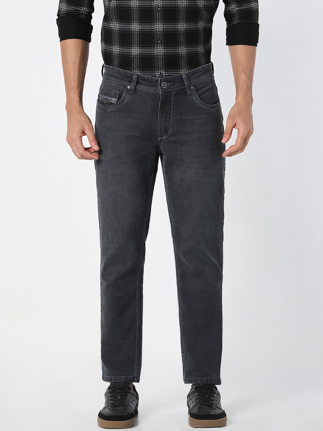 Men’s Charcoal Grey Straight Fit  Jeans