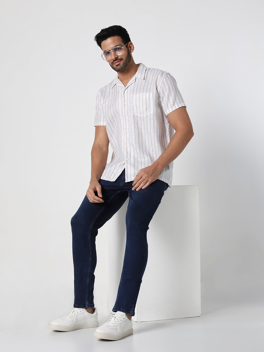 Mid Indigo Slim Straight Fit  Jeans