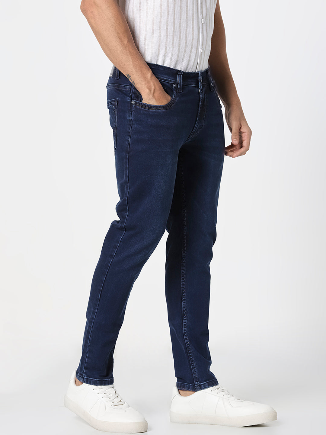 Mid Indigo Slim Straight Fit  Jeans