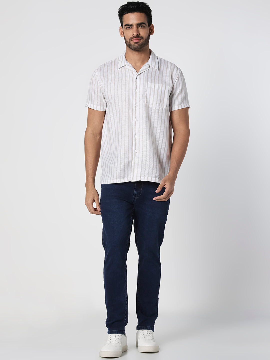 Mid Indigo Slim Straight Fit  Jeans