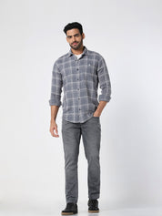 Men Light Grey Slim Fit Stretch Denim Jeans