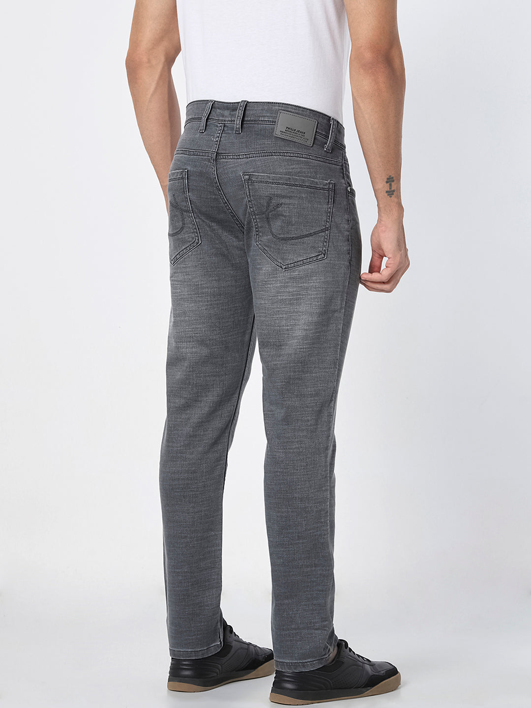 Men Light Grey Slim Fit Stretch Denim Jeans