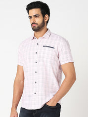 Pink Checked Casual Shirt