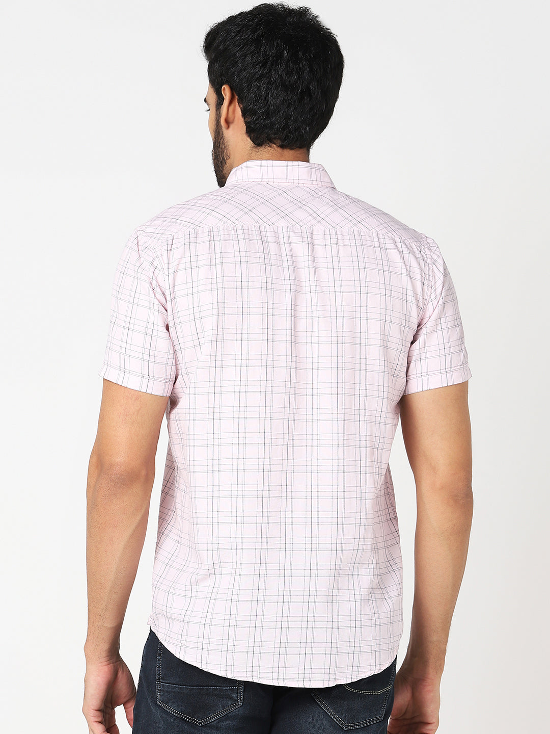 Pink Checked Casual Shirt