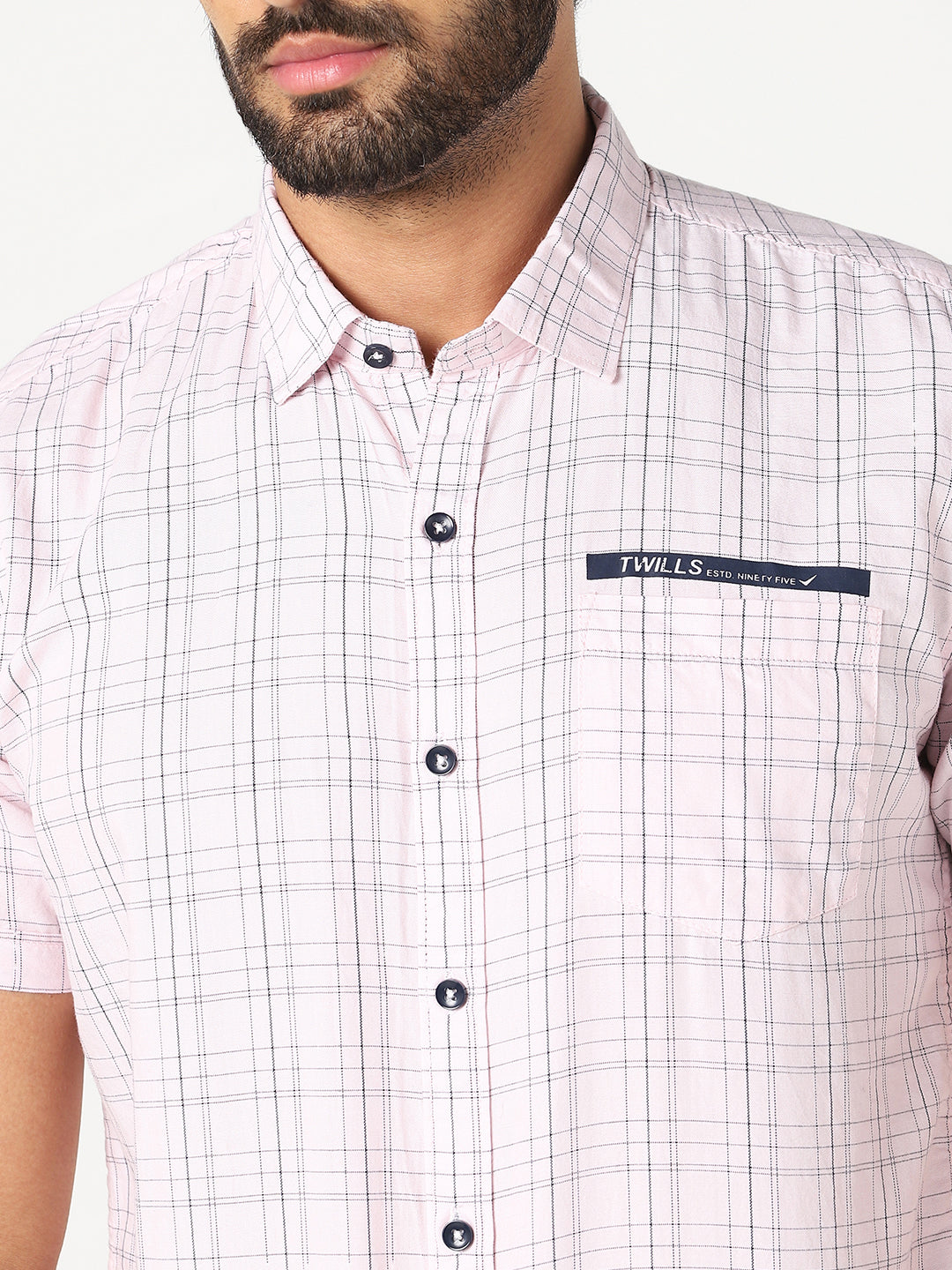 Pink Checked Casual Shirt