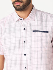Pink Checked Casual Shirt