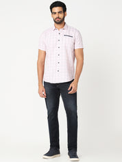 Pink Checked Casual Shirt