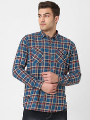 Mens Blue Attached T-shirt Shirt