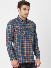 Mens Blue Attached T-shirt Shirt