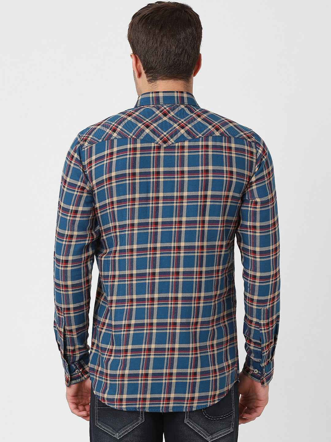 Mens Blue Attached T-shirt Shirt