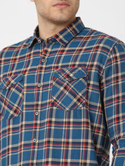Mens Blue Attached T-shirt Shirt
